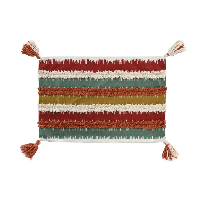 DKD Home Decor Funda de Cojín Decorativa de Poliéster Multicolor con Estampado de Rayas y Cierre de Cremallera 40x60 cm