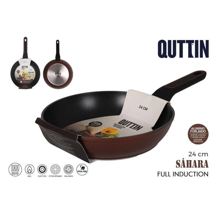 Quttin Sartén 24 cm Aluminio Forjado con Mango Soft-Touch Saha 3.0 mm (6 Unidades) Quttin Sartén 24 cm Aluminio Forjado con Mango Soft-Touch Saha 3.0 mm (6 Unidades)