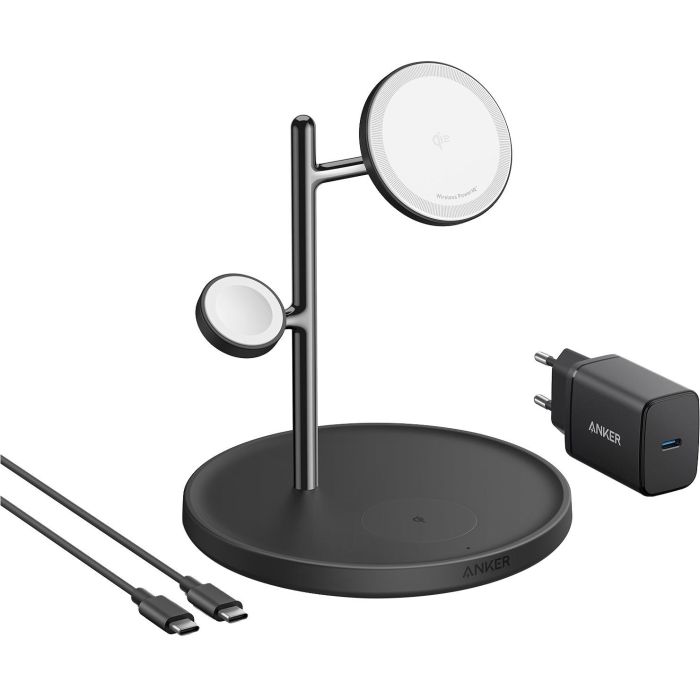 Anker MagGo Soporte de Carga Magnético 3 en 1 para iPhone, Apple Watch y AirPods, Inalámbrico, Carga Rápida 15W, Negro 0 Anker MagGo Soporte de Carga Magnético 3 en 1 para iPhone, Apple Watch y AirPods, Inalámbrico, Carga Rápida 15W, Negro 0