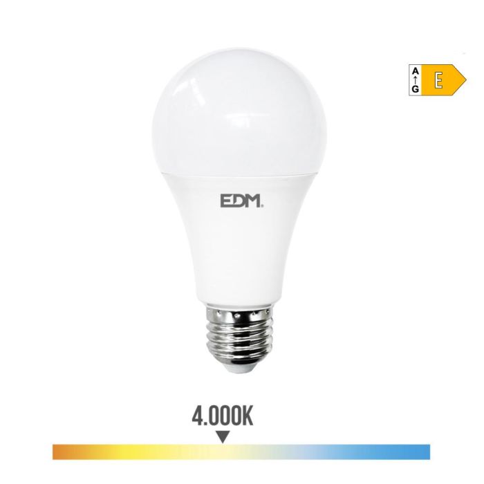 Edm Bombilla standard LED E27 24W 2700lm 4000K luz día, clase energética E 0 Edm Bombilla standard LED E27 24W 2700lm 4000K luz día, clase energética E 0
