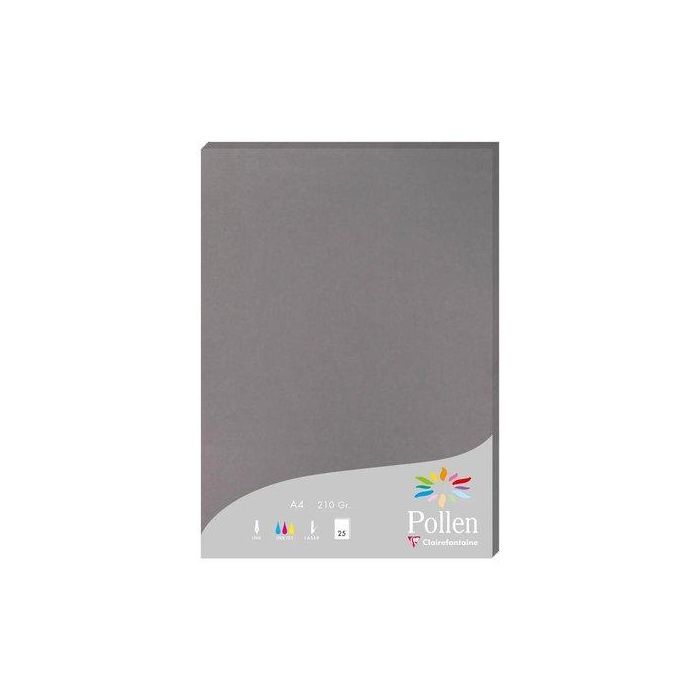 Papel Clairefontaine Pollen A4 210G 25H Gris Acero