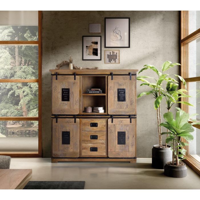 Giner y Colomer Alacena Industrial Madera de Mango y Metal 160x150x45 cm 6 Giner y Colomer Alacena Industrial Madera de Mango y Metal 160x150x45 cm 6