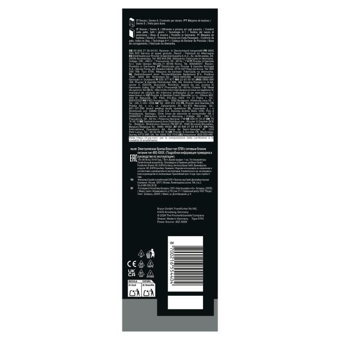 Braun BRA8700216554404 Afeitadora eléctrica Serie 8 Negra 60 minutos de autonomía Carga rápida en 5 minutos 5 Braun BRA8700216554404 Afeitadora eléctrica Serie 8 Negra 60 minutos de autonomía Carga rápida en 5 minutos 5