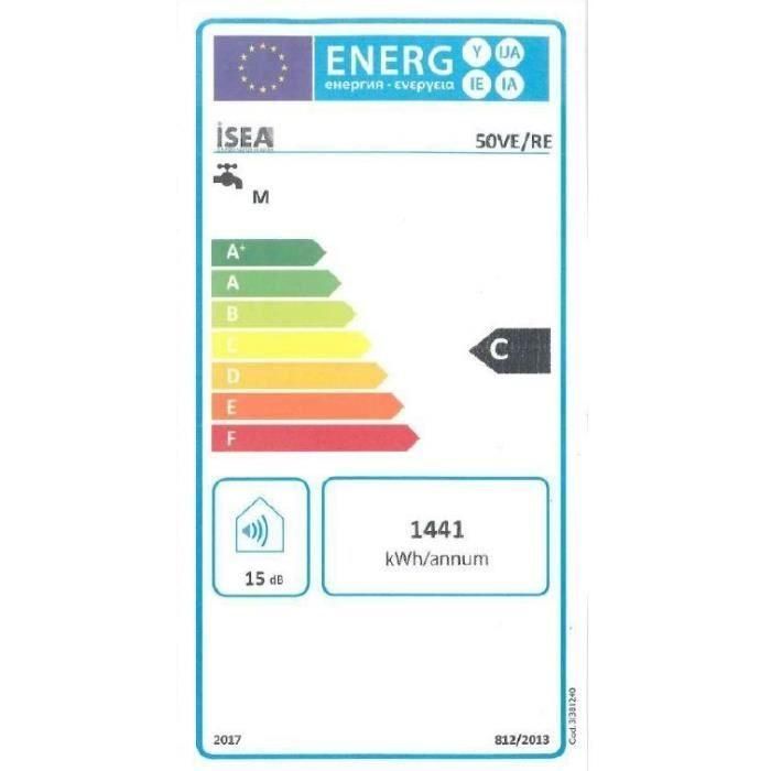 ISEA Swing Calentador de agua eléctrico 50 litros - Resistencia de cobre por inmersión en caliente - Ánodo de magnesio - Horizontal 3