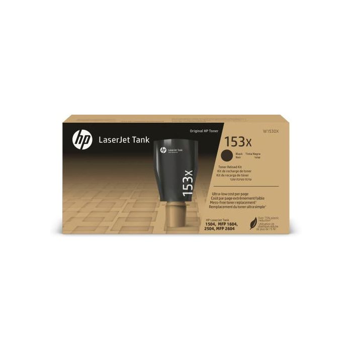 HP 153X Tóner LaserJet Tank Blk Original Kit Recarga Negro 5000 Páginas Alto Rendimiento (XL)