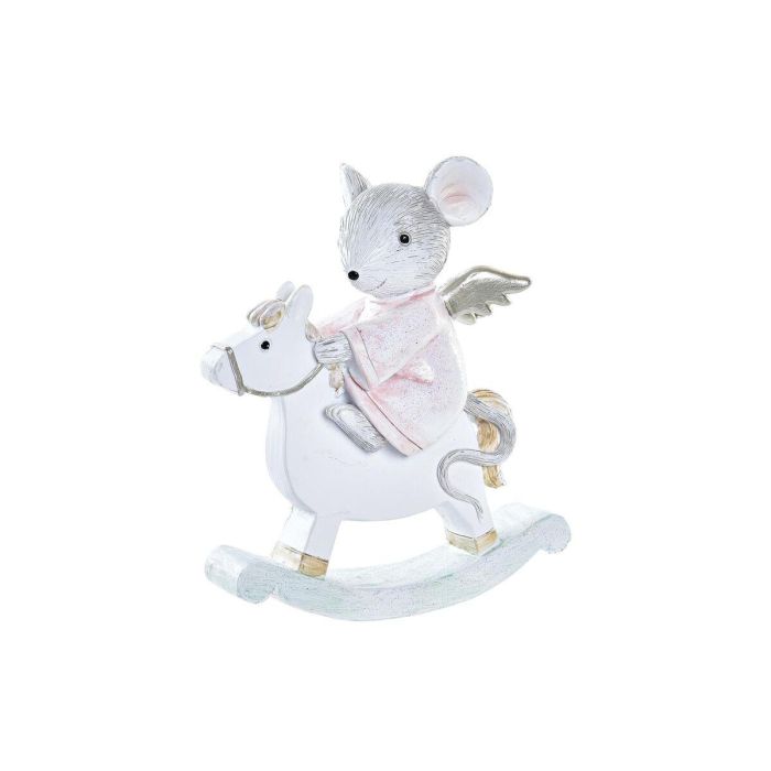 Figura Navidad Fantasia DKD Home Decor Gris Rosa 4 x 11 x 9.5 cm Figura Navidad Fantasia DKD Home Decor Gris Rosa 4 x 11 x 9.5 cm