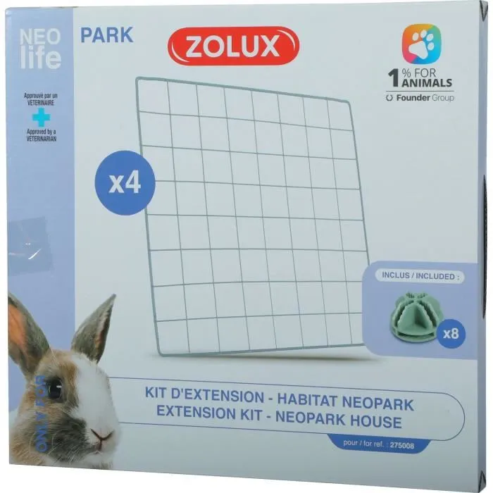 Zolux Kit de ampliación para recinto modular Neo Park - Rabbit - 4 rejillas AAAPV83821