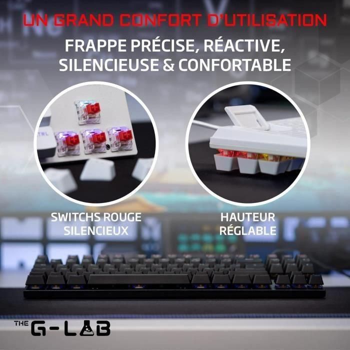 Teclado del jugador - The G -lab - Keyz -Mercury -W/FR - Mecánica - TKL - White 2