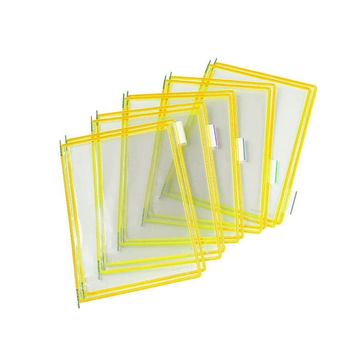 Djois Fundas Portacatalogos DIN A4 PVC Antirreflejo Color Amarillo Pack 10 Unidades 50x380x250 mm 1