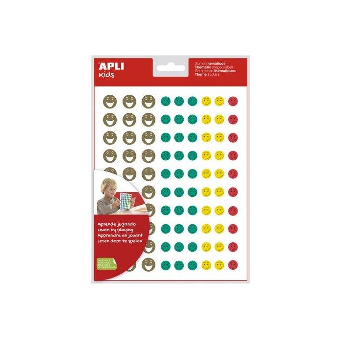 Gomets Apli Bolsa 12H Removibles Cara Feliz Pequeña (16801) (Set de 5)