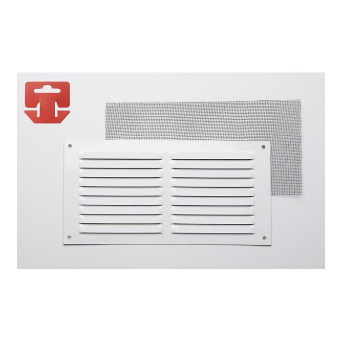 Fepre Rejilla de ventilación con mosquitera, aluminio blanco lacado 300x150mm (g) 0 Fepre Rejilla de ventilación con mosquitera, aluminio blanco lacado 300x150mm (g) 0