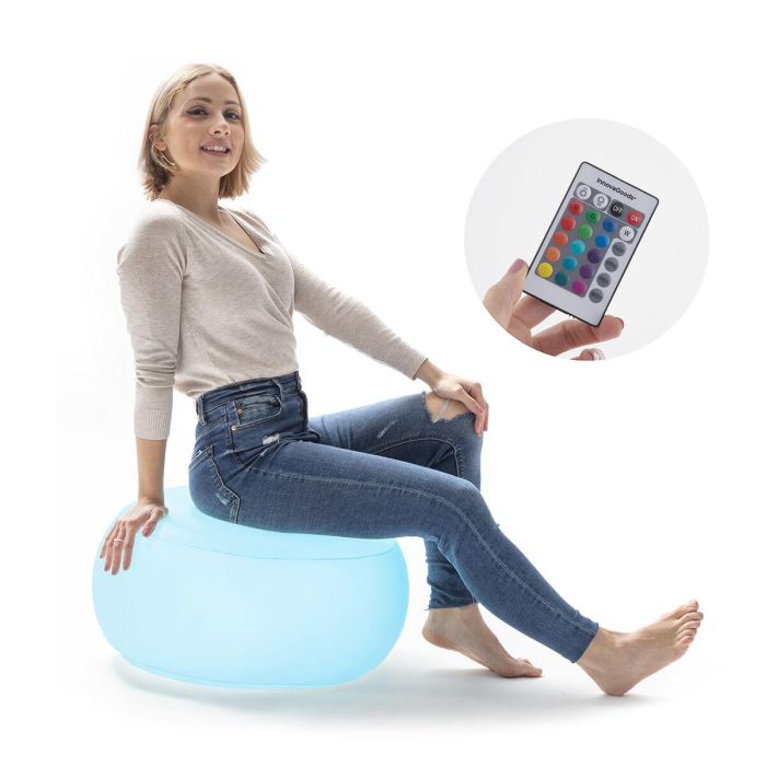 Asiento Hinchable con LED Multicolor y Mando a Distancia Pulight InnovaGoods 4 Asiento Hinchable con LED Multicolor y Mando a Distancia Pulight InnovaGoods 4