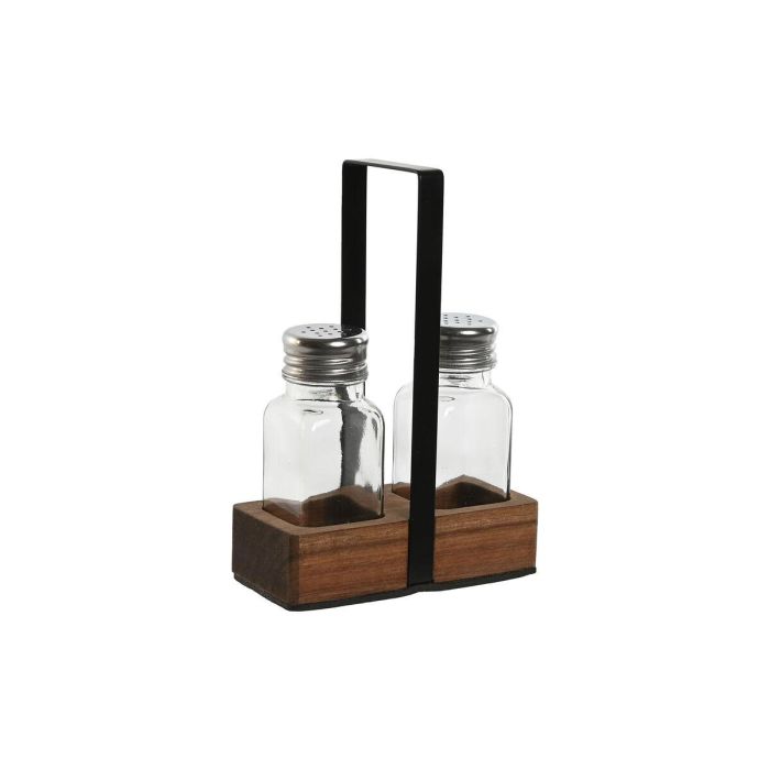 Salero Basicos DKD Home Decor Natural Negro 6 x 17.5 x 12 cm Set de 2