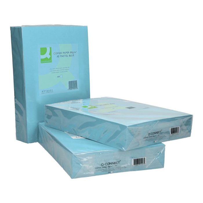 Papel Color Q-Connect Din A3 80 gr Celeste Paquete De 500 Hojas 4