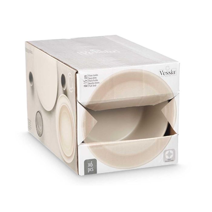 Plato Hondo 15 Cm Liso Beige Vessia (24 Unidades) 1 Plato Hondo 15 Cm Liso Beige Vessia (24 Unidades) 1