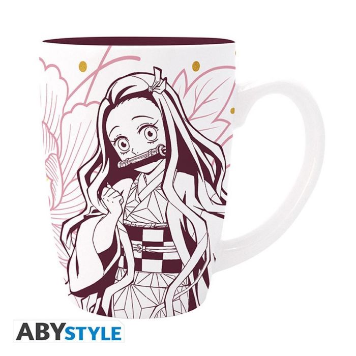 Abystyle Set de 2 Tazas 400 ml Demon Slayer Kimetsu No Yaiba Nezuko Stoneware Licencia Oficial Presentación Caja Regalo