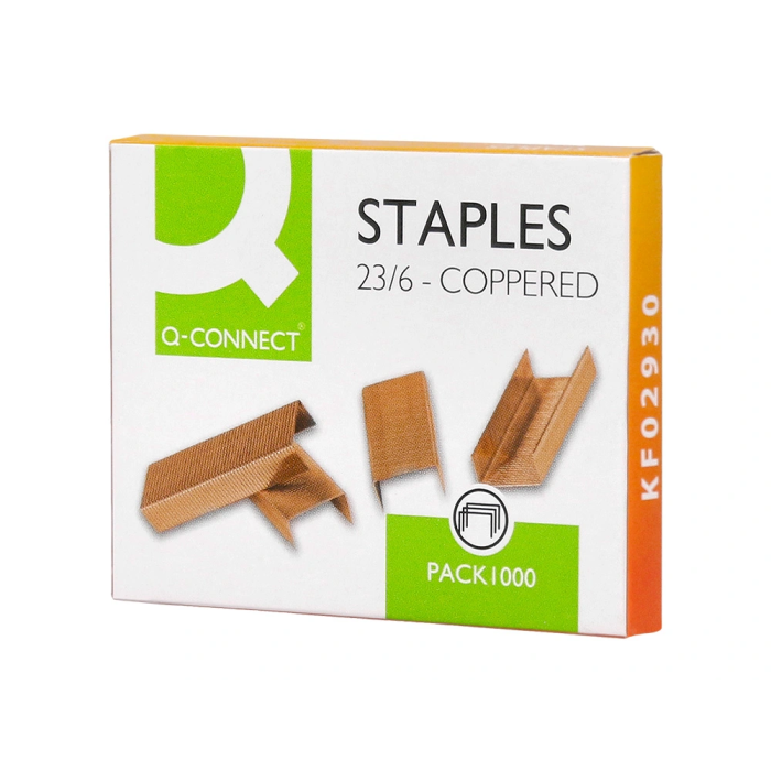 Q-connect Grapas Nº 23/6 Cobreadas Caja de 1000 Unidades 2
