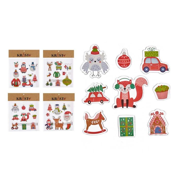 Set 9Pzs Pegatinas Gel Navidad Krist+ 20X26CM (72 Unidades) Set 9Pzs Pegatinas Gel Navidad Krist+ 20X26CM (72 Unidades)
