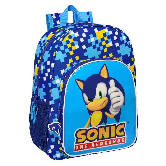 SAFTA Mochila Speed Sonic The Hedgehog 42cm, Adaptable a Carro, Hombreras y Espalda Ergonómicas