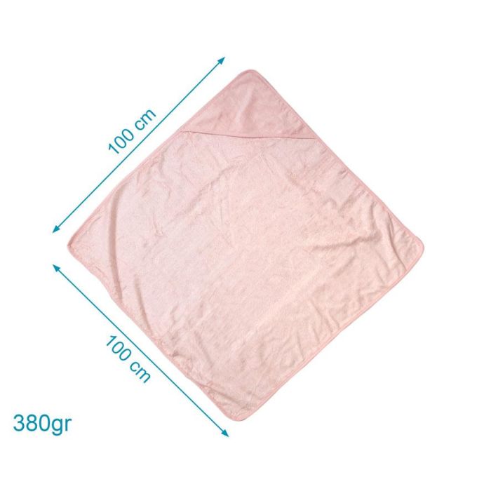 KioKids Toalla de Baño para Bebés de Bambú 100% con Capucha Termoclimática Oekotex Standard 100 Rosa 100x100 cm 3 KioKids Toalla de Baño para Bebés de Bambú 100% con Capucha Termoclimática Oekotex Standard 100 Rosa 100x100 cm 3