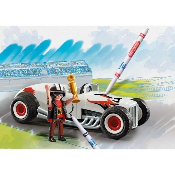 Playmobil Hot Rod Set de Juego Creativo para Colorear con Coche, Figura, 3 Rotuladores y Esponja para Niños +5 Años 1 Playmobil Hot Rod Set de Juego Creativo para Colorear con Coche, Figura, 3 Rotuladores y Esponja para Niños +5 Años 1