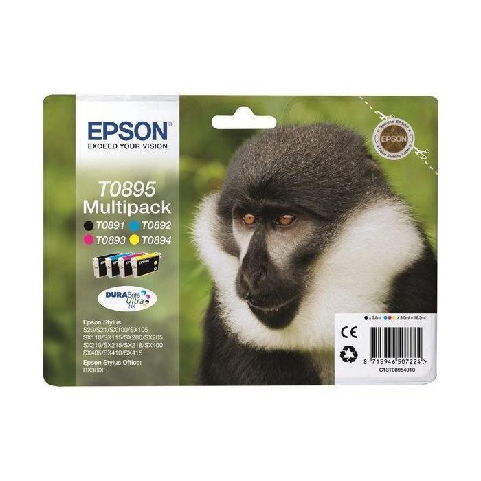 Multipack 4 T0895 cartuchos de tinta - Negro, Cya ... Multipack 4 T0895 cartuchos de tinta - Negro, Cya ...