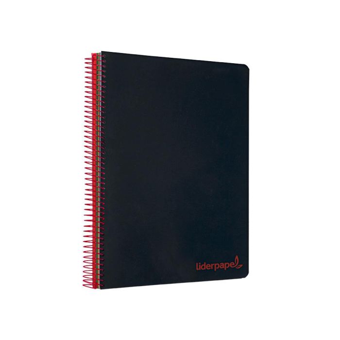 Cuaderno Espiral Liderpapel A4 Micro Wonder Tapa Plastico 120H 90 gr Cuadro 5 mm 5 Bandas 4 Taladros Color Negro 3