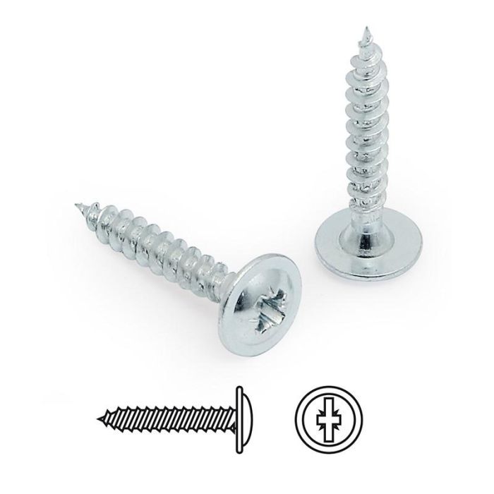 UCAFIX Tornillo Tirador Rosca Madera con Cabeza Ancha y Acabado Zincado - Medida M4, 20mm de Largo - Pack de 4500 Unidades
