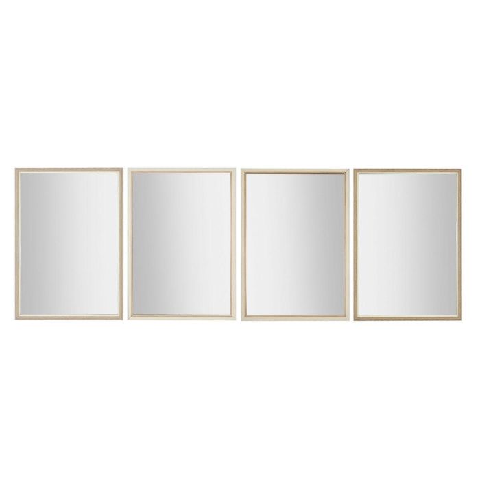 Espejo Scandi DKD Home Decor Blanco Beige 2 x 97 x 70 cm (4 Unidades)