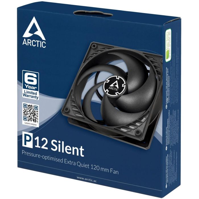 Arctic ACFAN00130A Ventilador P12 Silent 12cm Negro Optimizado para Presión Estática 4