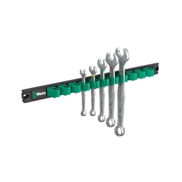 Wera 05020234001 Juego llaves combinadas Joker 2 8, 10, 13, 17, 19 mm con soporte magnético de acero inoxidable