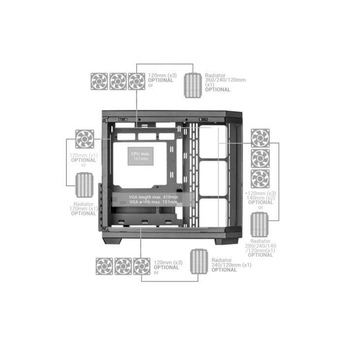 Mars Gaming MC-3TCORE Caja Gaming Semitorre Negra, Triple Cristal Templado, Soporte Placas Conector Inverso, Alta Refrigeración 4 Mars Gaming MC-3TCORE Caja Gaming Semitorre Negra, Triple Cristal Templado, Soporte Placas Conector Inverso, Alta Refrigeración 4