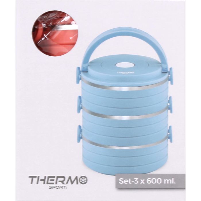 Fiambrera de plástico y acero 0.6L Thermosport (6 Cajas) 1 Fiambrera de plástico y acero 0.6L Thermosport (6 Cajas) 1