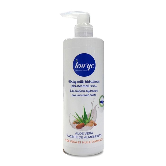 Lovyc Aloe vera y almendras leche corporal piel normal a seca400ml