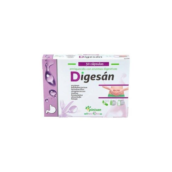 PINISAN Digesan 30 Cápsulas con Enzimas Digestivas para un Funcionamiento Digestivo Óptimo y Efecto Pre y Probiótico