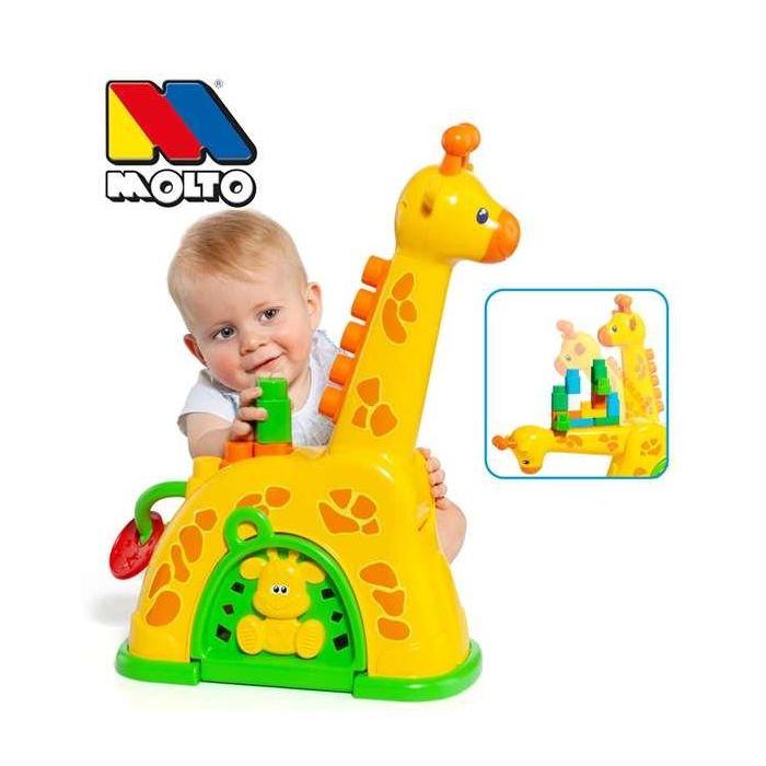 Molto Jirafa de Actividades 51 cm con 15 Bloques para Niños a Partir de 1 Año