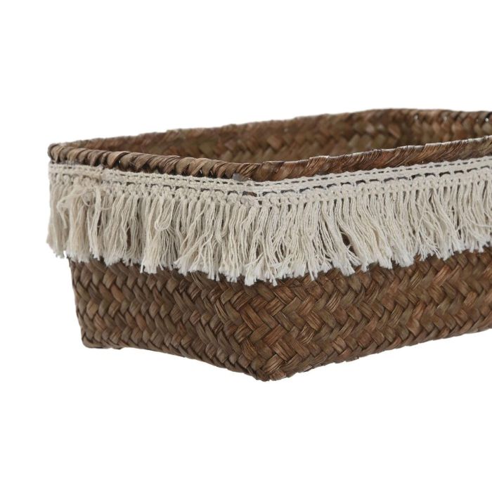 Cesta Boho DKD Home Decor Natural Blanco 17 x 10 x 23 cm Set de 3 3 Cesta Boho DKD Home Decor Natural Blanco 17 x 10 x 23 cm Set de 3 3
