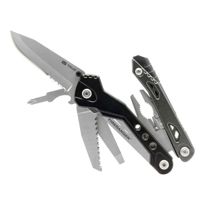 True Multiherramienta Outdoor Supervivencia Emergencia Cuchillo Varilla Ferrocerio Alicates Sierra Bolsa Nailon 4