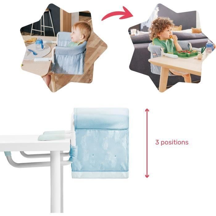 Asiento de mesa de bebé Badabulle con sistema de fijación de 4 brazos, plegamiento ultra compacto, de 6 a 36 meses 3 Asiento de mesa de bebé Badabulle con sistema de fijación de 4 brazos, plegamiento ultra compacto, de 6 a 36 meses 3