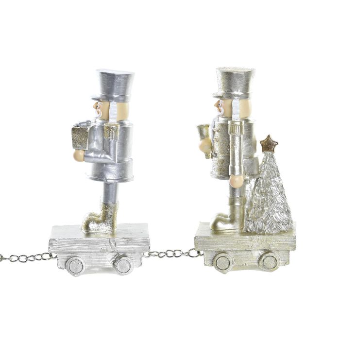 DKD Home Decor Figura de Navidad Moderna con forma de Tren en Resina, Dorado y Plateado, 5 x 12 x 28 cm, Pack de 2 Unidades 2 DKD Home Decor Figura de Navidad Moderna con forma de Tren en Resina, Dorado y Plateado, 5 x 12 x 28 cm, Pack de 2 Unidades 2