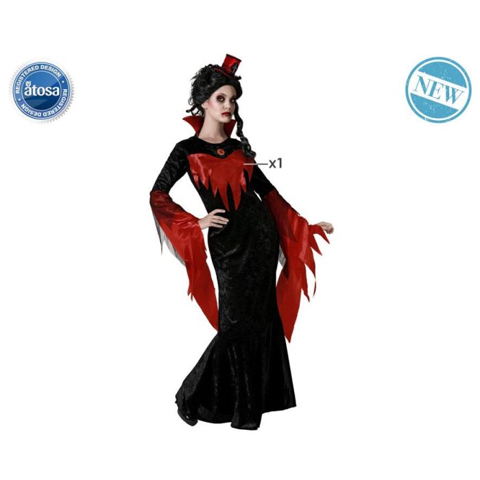 Disfraz Vampiresa Vestido Negro Mujer Adulto XL Disfraz Vampiresa Vestido Negro Mujer Adulto XL