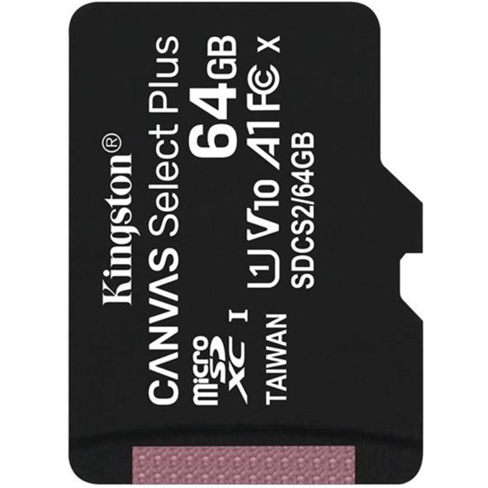Tarjeta de Memoria Kingston CANVAS Select Plus 64GB microSD XC/ Clase 10/ 100MBs 2 Tarjeta de Memoria Kingston CANVAS Select Plus 64GB microSD XC/ Clase 10/ 100MBs 2