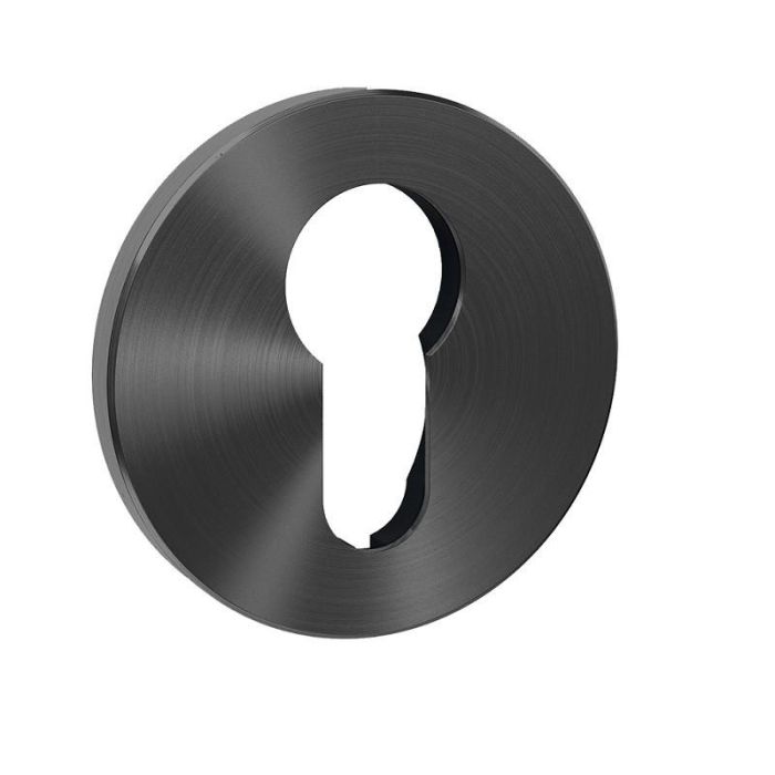Articulos Inoxidables IN.04.RPZ.05N Bocallave Redonda para Cilindro Yale Acero Inoxidable Satinado Ø50mm Acabado Negro