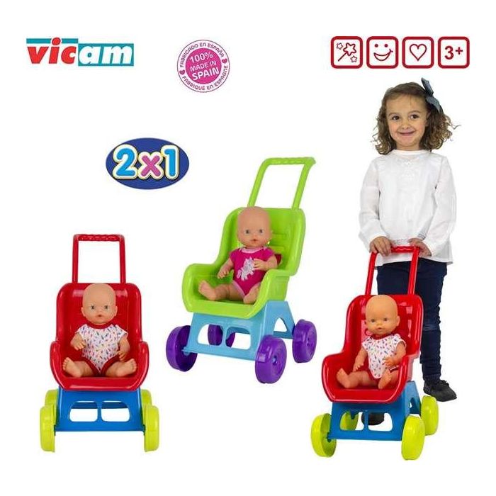 Vicam Silla con Muñeca de Vinilo 35 cm 2x1 - Modelos Surtidos 3