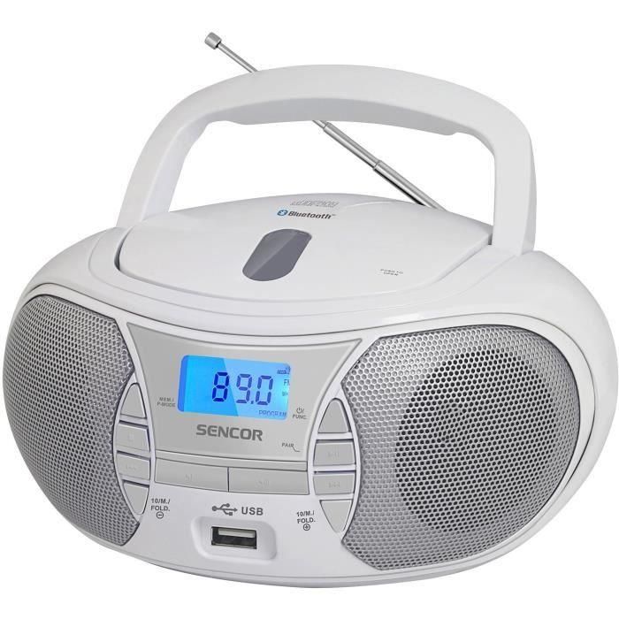 Reproductor de radio CD - SENCOR - SPT 2700 WH - 3 W - CD / Bluetooth / MP3 - Blanco