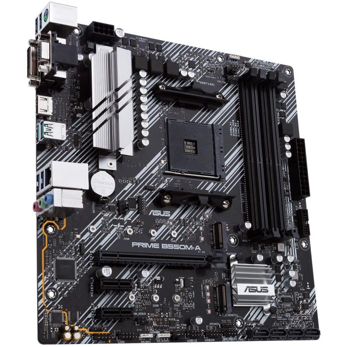 Asus 90MB14I0-M0EAYC Placa Base Prime B550M-A/CSM Micro ATX Socket AM4 para AMD Ryzen, PCIe 4.0, Dual M.2, USB 3.2, Aura Sync 4