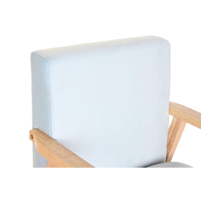 DKD Home Decor Butaca Azul Celeste 69x77x61 cm Poliéster y MDF