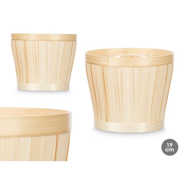 Cubre Macetas Redondo Bambu 19Cm Ibergarden (24 Unidades) Cubre Macetas Redondo Bambu 19Cm Ibergarden (24 Unidades)