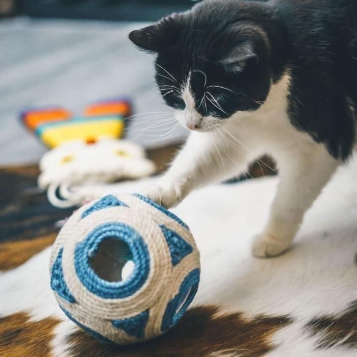 AIMÉ AIM3281014041327 Rascador XXL para Gatos, Bola Azul, con 1 Bola Adicional de 11,5 cm 2