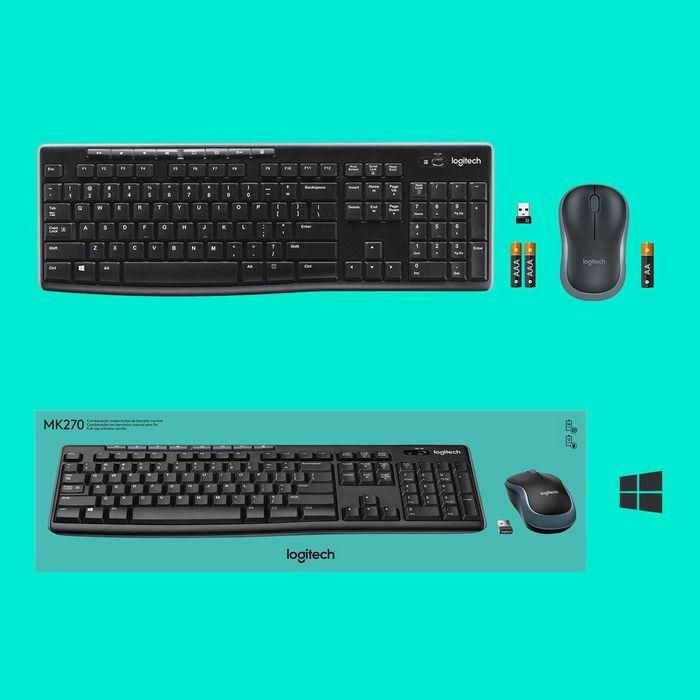 Logitech MK270 Combo Teclado y Ratón Inalámbrico Full-size Silencioso, Resistente a Líquidos, 1000 DPI, para Escuelas Windows/ChromeOS 8